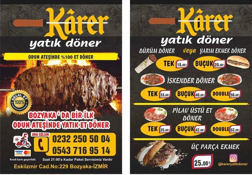 Dönerci Broşür, Dönerci el ilanı